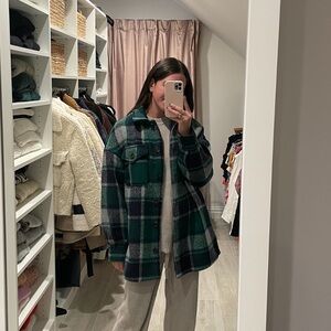 Avec Les Filles Green Plaid Jacket